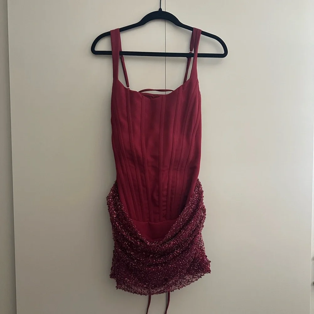 Babyboo Yeona burgundy mini dress - Picture 4 of 6